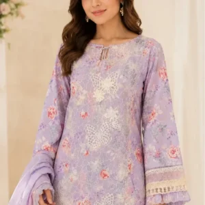 Multi-Shades Embroided Luxury Lawn 3 Piece Stitched Suit - ELL-101